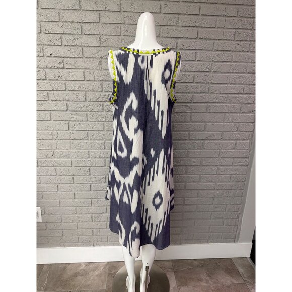 Uncle Frank Women Ikat Bloom Sleeveless A-Line Dress Size M - Picture 2 of 12
